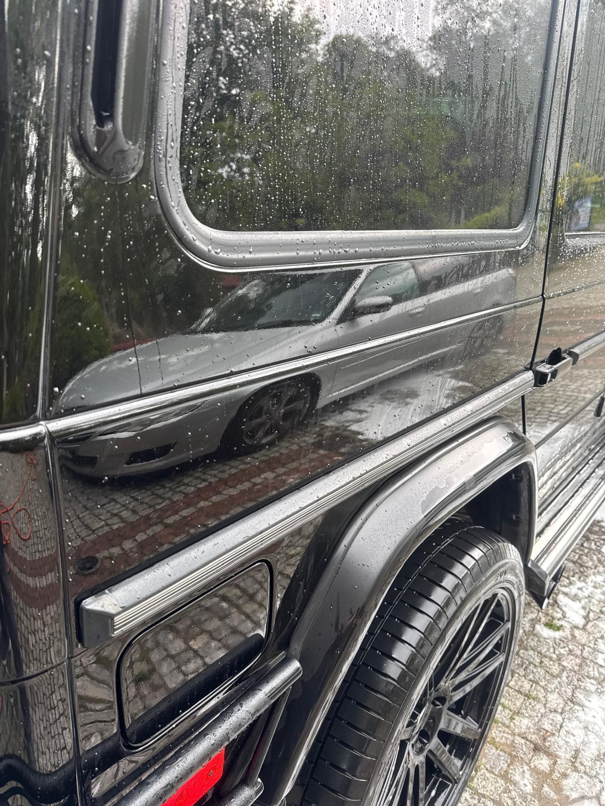 Detal lakieru Mercedesa klasy G po realizacji FAT CARS